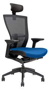 Kancelárska stolička na kolieskach Office More MERENS SP – s podrúčkami a opierkou hlavy Modrá BI 204