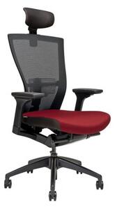 Kancelárska stolička na kolieskach Office More MERENS SP – s podrúčkami a opierkou hlavy Vínová BI 202