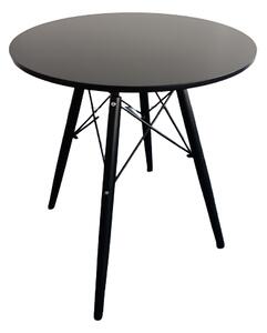 Okrúhly jedálenský stôl 80cm čierny čierne nohy škandinávsky štýl | jaks