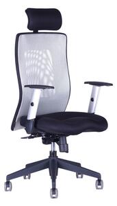 Kancelárska stolička na kolieskach Office Pro CALYPSO XL SP1 - s podrúčkami a podhlavníkom Svetlosivá 12A11