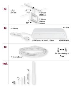 Paulmann 94483 - SADA 5xLED/4,8W Kompletný lanový systém FRAME 230V biela