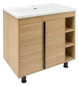 Kúpeľňová skrinka s umývadlom Naturel Lucca 79x70x45 cm dub mat LUCCA80DU3A