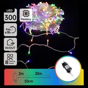 Aigostar - Vonkajšia LED svetelná reťaz 300 LED/8 funkcií 33 m IP44 viacfarebná