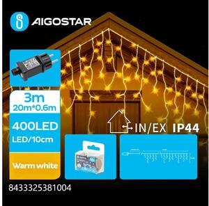 Aigostar - Vonkajšia LED reťaz 400xLED/8 funkcií 23x0,6m IP44 teplá biela