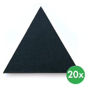 Akustický panel, trojuholník, 20x20x20 cm, 20 ks, čierna