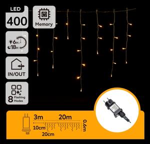 Aigostar - Vonkajšia LED reťaz 400xLED/8 funkcií 23x0,6m IP44 teplá biela