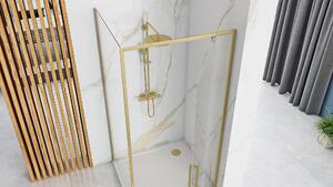 Rea Rapid Swing, rohový sprchovací kút 90(dvere) x 80(stena) x 195 cm, 6mm číre sklo, zlatý matný profil, KPL-02500