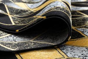 Dywany Łuszczów Kusový koberec Gloss 400B 86 3D geometric black/gold - 240x330 cm