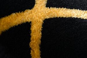 Dywany Łuszczów Kusový koberec Gloss 406C 86 geometric black/gold - 120x170 cm