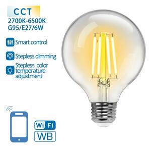 LED Stmievateľná žiarovka FILAMENT G95 E27/6W/230V 2700-6500K Wi-Fi - Aigostar