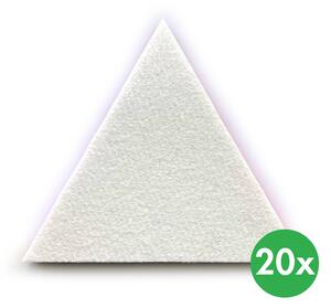 Akustický panel, trojuholník, 20x20x20 cm, 20 ks, biela