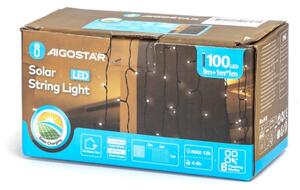 Aigostar - LED solárny svetelný reťazec 100xLED/8 režimov 4x1m IP65 studená biela