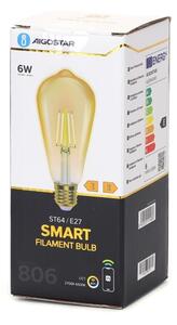 LED Stmievateľná žiarovka FILAMENT ST64 E27/6W/230V 2700-6500K Wi-Fi - Aigostar