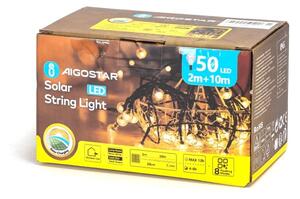 Aigostar - LED Solárna dekoračná reťaz 50xLED/8 funkcií 12m IP65 teplá biela