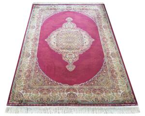 DY Hodvábny exkluzívny koberec Qum Silk 01 - červená Rozmer: 160x230 cm