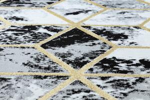 Dywany Łuszczów Kusový koberec Gloss 409A 82 3D cubes black/gold/grey - 80x150 cm