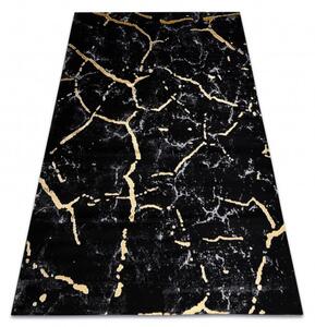 Dywany Łuszczów Kusový koberec Gloss 410A 86 3D mramor black/gold - 140x190 cm