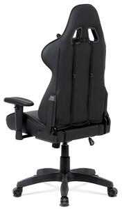 Herná stolička ERACER F03 – umelá koža, čierna, nosnosť 130 kg
