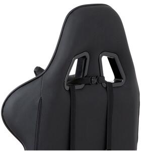 Herná stolička ERACER F03 – umelá koža, čierna, nosnosť 130 kg