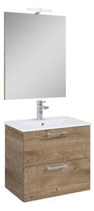Kúpeľňová zostava s umývadlom Ceramia Lea 61,5x55x41,7 cm dub LEASET60D