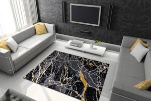 Dywany Łuszczów Kusový koberec Gloss 529A 82 3D mramor black/grey - 140x190 cm