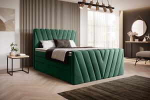 Kvalitná box spring posteľ Kendy 180x200, zelená Lukso