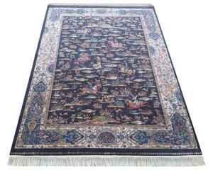 DY Hodvábny exkluzívny koberec Qum Silk 10 - modrá Rozmer: 160x230 cm