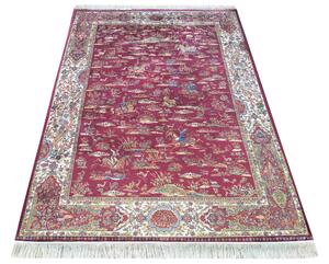 DY Hodvábny exkluzívny koberec Qum Silk 10 - červená Rozmer: 160x230 cm