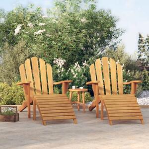 Záhradné stoličky Adirondack s podnožkami 2 ks masívny teak