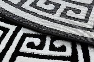 Dywany Łuszczów Kusový koberec Gloss 6776 85 greek black/ivory kruh - 200x200 (priemer) kruh cm