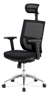 Kancelárska ergonomická stolička SUPERMAX — čierna, s bedrovou opierkou aj podhlavníkom