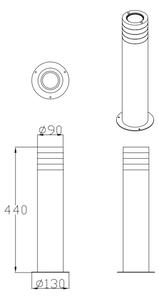 Vonkajšia lampa RINO 1xE27/12W/230V IP54 44 cm čierna