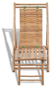 Vonkajšie kreslo na terasu s opierkou na nohy, bambus