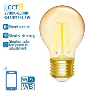 LED Stmievateľná žiarovka FILAMENT G45 E27/4,5W/230V 2700-6500K Wi-Fi - Aigostar