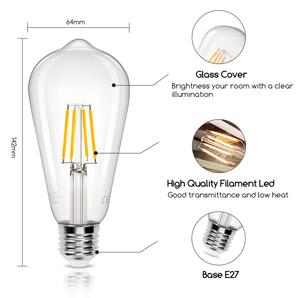 LED Žiarovka FILAMENT ST64 E27/6W/230V 2700K - Aigostar