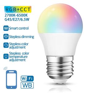 LED RGBW Stmievateľná žiarovka G45 E27/6,5W/230V 2700-6500K Wi-Fi - Aigostar