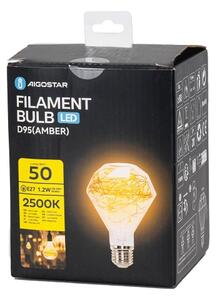LED Dekoračná žiarovka D95 E27/1,2W/230V 2500K - Aigostar
