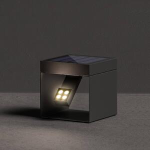 KLEWE LED solárny záhradný reflektor Alea antracit 15 x 15cm IP65