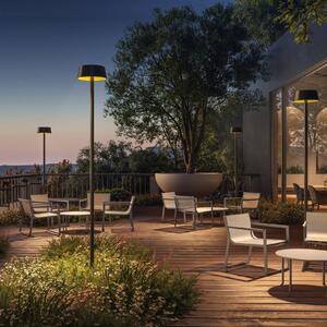 KLEWE LED solárna lampa SUNDRESS antracitová 250 cm zemný hrot IP65, Čierna, Hliník, Moderný, Vonkajše bodové svietidlo / bodateľné do zeme