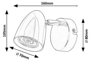 Rabalux 73015 - Nástenné bodové svietidlo PERICO 1xGU10/5W/230V čierna
