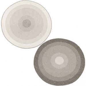 Šnúrkový obojstranný koberec Brussels 205195/10010 sivý / krémový kruh