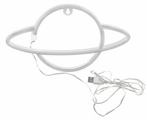 LED Neónová nástenná dekorácia PLANET LED/3W/3xAA USB modrá/žltá