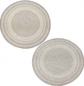 Šnúrkový obojstranný koberec Brussels 205670/10010 sivý / krémový kruh