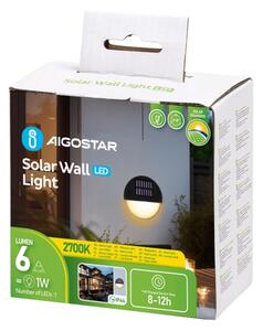 Aigostar - LED Solárne nástenné svietidlo LED/1W/1,2V čierna 2700K IP44