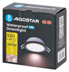 Aigostar - LED Kúpeľňové podhľadové svietidlo LED/4,8W/230V 3000K čierna IP65