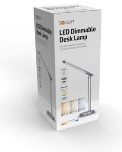 SOLIGHT LED stolný lampička stmievateľná 7W/3000K-6000K/400Lm, strieborná