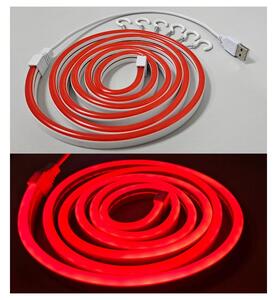 LED Flexibilný pásik NEON LED/5V USB 1,8 m červená