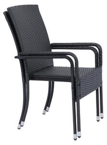 Ratanové stoličky Yoro 2 ks - čierna