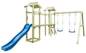 Detské ihrisko+rebrík, šmýkačka, hojdačky 252x432x218 cm, drevo