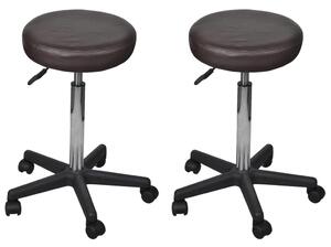 Kancelárske stoličky 2 ks hnedé 35,5x84 cm umelá koža